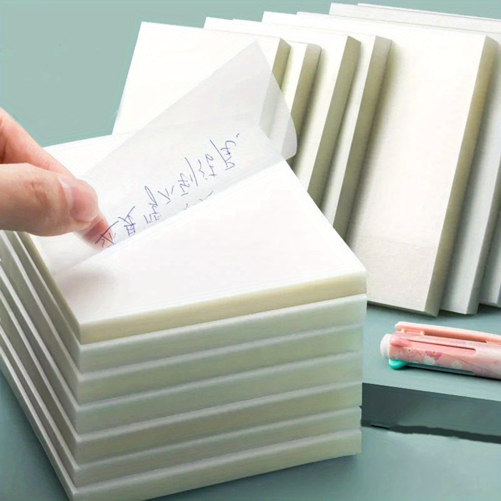 50 Sheets Transparent Sticky Note Pads Waterproof Self-Adhesive Memo Notepad School Office Supplies Stationery Beauty World Shop