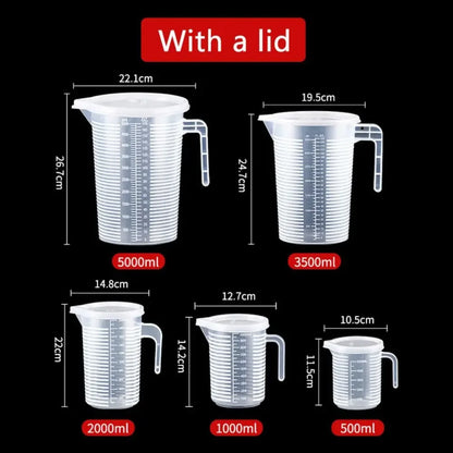 100-5000ml Thickened Plastic Measuring Cup with Scale Food Grade Measuring Cup Experimental Measuring Cup Beaker Plastic Cup Beauty World Shop