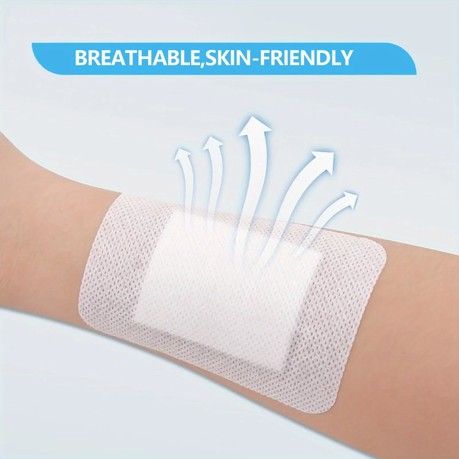 50pcs Large Size Hypoallergenic Non-woven Medical Adhesive Wound Dressing Band Aid Bandage Large Wound First Aid 6*7cm Beauty World Shop