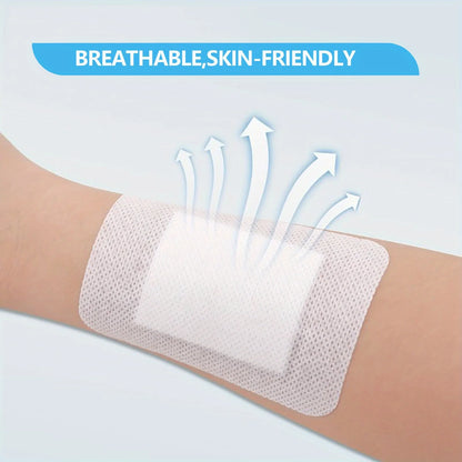 50pcs Large Size Hypoallergenic Non-woven Medical Adhesive Wound Dressing Band Aid Bandage Large Wound First Aid 6*7cm Beauty World Shop