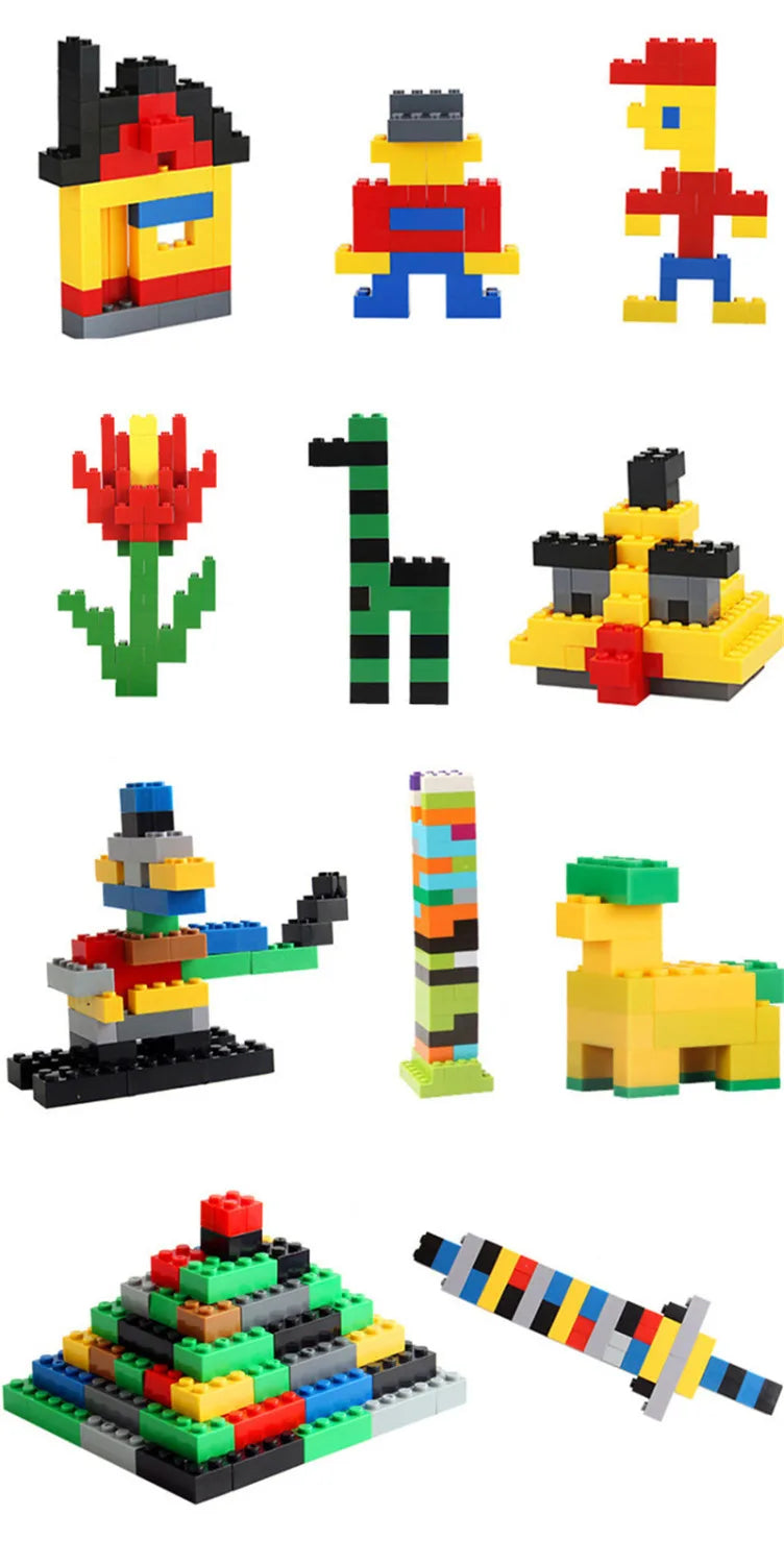 300/1000 DIY creative building blocks bulk set Urban Classic building blocks Assembled birthday gift children's educational toys Beauty Fashion
