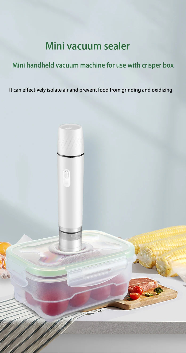 Mini Handheld Vacuum Sealer Machine Kitchen Vacuum Packer Machine Small Sealing Machine Portable USB Electric Food Vacuum Sealer Beauty World Shop