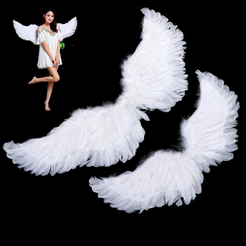 Kids Adult Party Swallow White Angel Feather Wings Halo Magic Wands Cosplay Elastic Straps Wedding Halloween Christmas Birthday Beauty World Shop