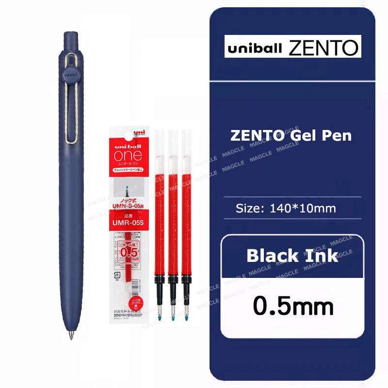 uniball ZENTO Standard 0.38/0.5mm Gel Pens,Water-Based Smooth Writing Roller Ball Pens Fit for a variety of occasions Stationery Beauty World Shop