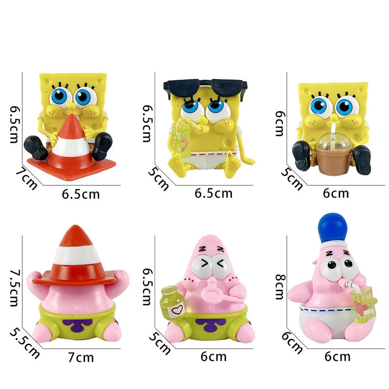 Spongebob Patrick Star Squidward Tentacles Delicious Crab Burger Anime Figure Collection Model Doll Blind Box Toys Children Gift Beauty World Shop