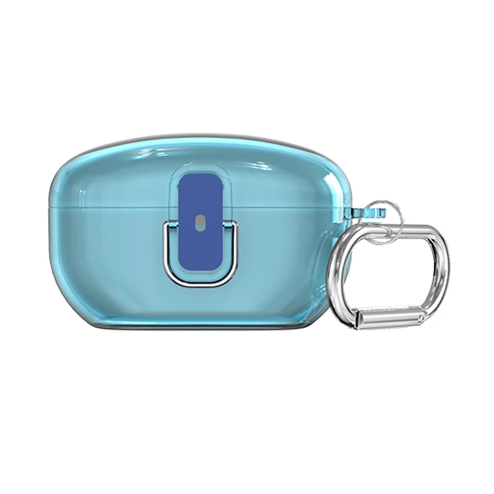 Secure Lock Clear Case Shockproof Protective Cover Skin Anti-drop with Carabiner for Sony WF-1000XM5 (2023) Wireless Earbuds