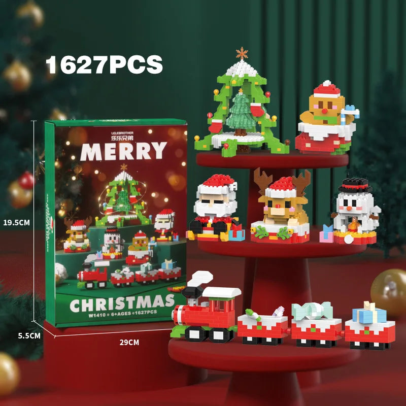 Christmas Building Block Santa Claus Snowman Elk Tree Micro Brick Puzzle Assembly Model Home Decoration Xmas Party Gift Kid Toy Beauty World Shop