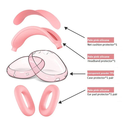 Headphones Ear Pads Scratch Resistant Hearing Aid Case Transparent TPU Three Piece Set for Airpods Max Case Accessories EJBHT07