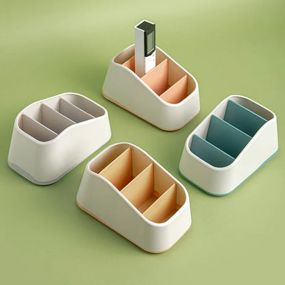 Remote Control Holder 4 Slot Desktop Storage Box Tv Remote Control Phone Trapezoidal Basket Stationery Organizer Case Home Hotel Beauty Trend Shop