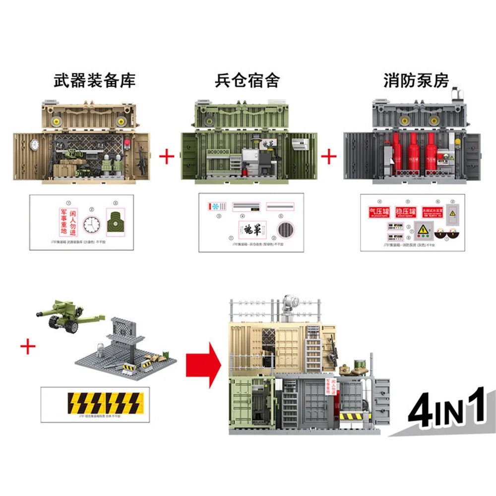 World War 2 WW2 Army Military Soldiers SWAT Police Container Weapon Cannon Base Model Building Blocks Bricks Children's Toys Beauty World Shop