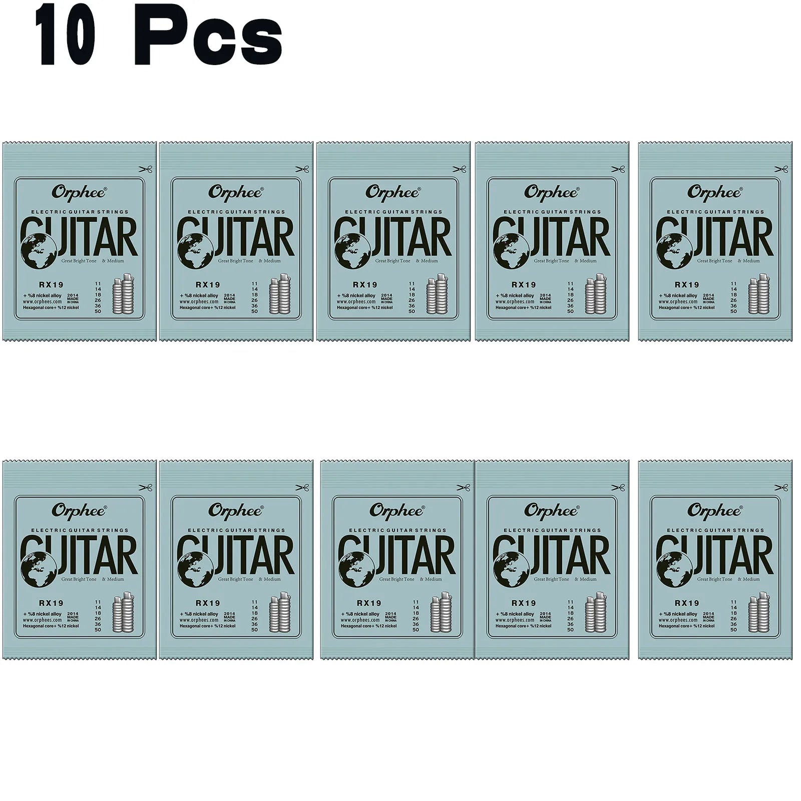 Orphee 1/5/10 Pcs Electric Guitar Strings Set RX Series Hexagonal Carbon Steel 6 String for Electric Guitar Accessories&Parts Beauty World Shop