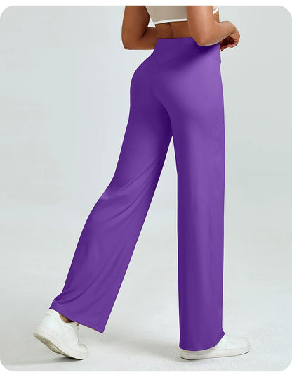 High Waisted Straight Leg Yoga Pants for Women, Naked Feeling Butt Lifting Loose Fit Workout Trousers, Slimming Gym Pants Beauty World Shop
