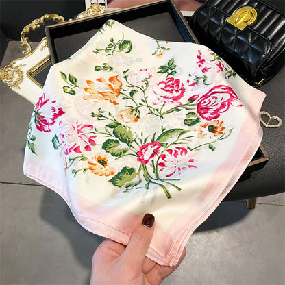 70cm Silk Feeling Square Scarf Women Satin Bandana Print Scarves Head Band Fashion Lady Hair Shawl Wrap Female Neckerchief Hijab Beauty World Shop