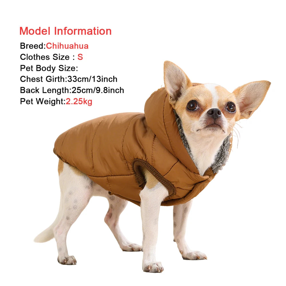Warm Fleece Dog Coat Hoodie For Small Medium Dogs Winter Puppy Clothes Jacket With D-ring Thick Cozy Pug Dachshund Parka Costume Beauty World Shop