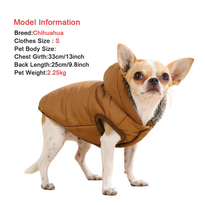 Warm Fleece Dog Coat Hoodie For Small Medium Dogs Winter Puppy Clothes Jacket With D-ring Thick Cozy Pug Dachshund Parka Costume Beauty World Shop