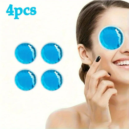 4pcs Reusable Gel Ice Pack Hot Cold Compress, Small Round Ice Packs for Body Pain Relief, Perfect for Family & Travel Use Beauty World Shop