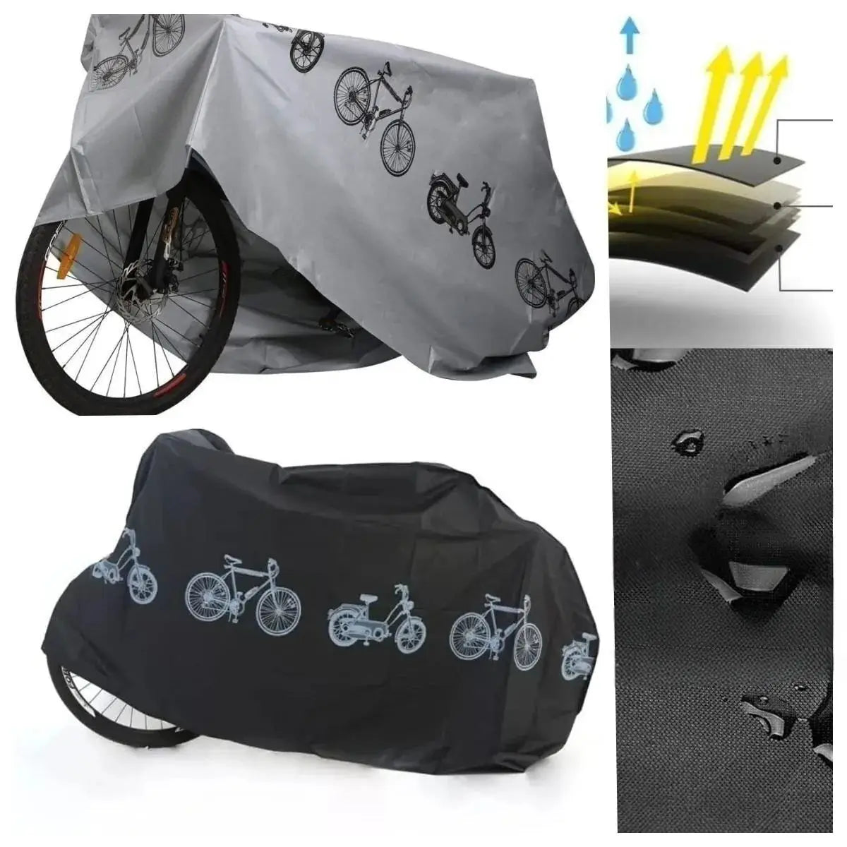 PEVA Material Mountain Bike Cover, Waterproof, Rainproof, Dustproof, Sunshade, Outdoor, Bicycle Accessories, 200*100cm Beauty World Shop