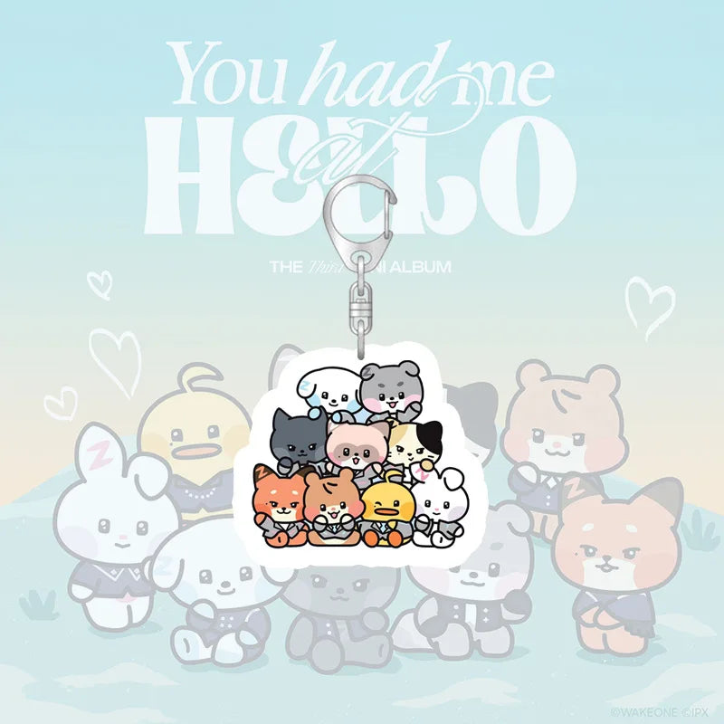 Kpop ZB1 Doll Keychain 12CM Zeroni Cartoon Cute Plush Doll Pendant Bag Accessories Key Ring ZhangHao HanBin Ricky Fans Gift Beauty World Shop
