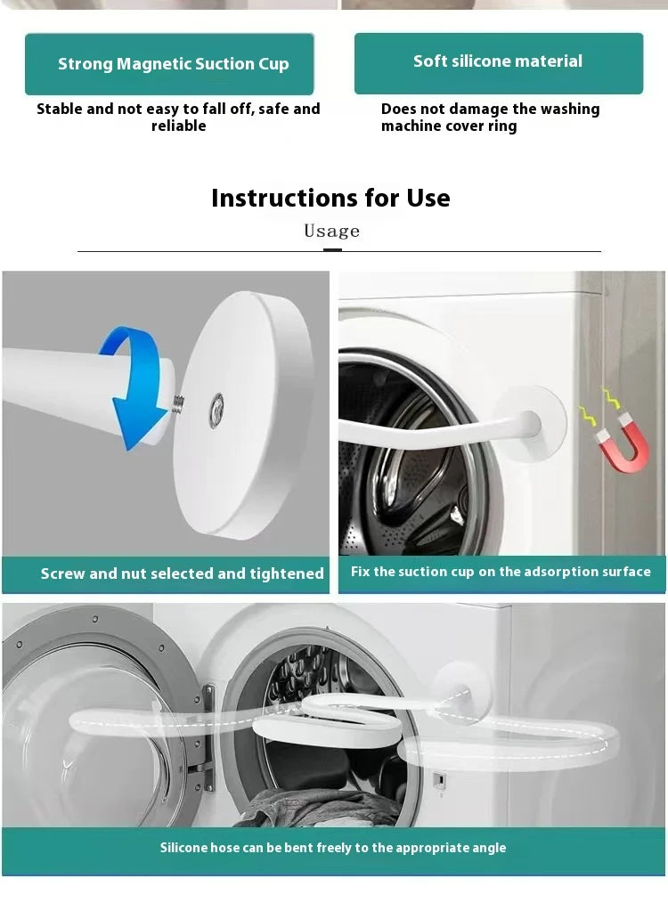 HOMEFISH Flexible Silicone Washer & Dryer Door Prop Easy-to-Use Bendable Sturdy Stopper for Odor-Free Appliances Beauty World Shop