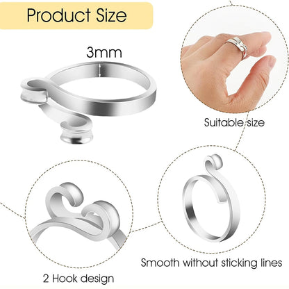 2pcs Adjustable Knitting Crochet Loop Ring Knittied Yarn Guide Finger Faster Holder Thimble Crocheters Thread Ring Sewing Tools Beauty World Shop