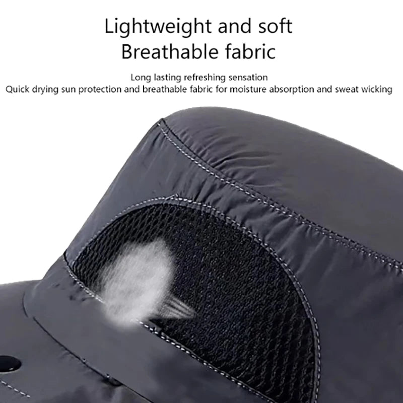 Summer Sun Hats UV Protection Outdoor Hunting Fishing Cap For Men Women Hiking Camping Visor Bucket Hat Neck Flap Fisherman Hat Beauty World Shop