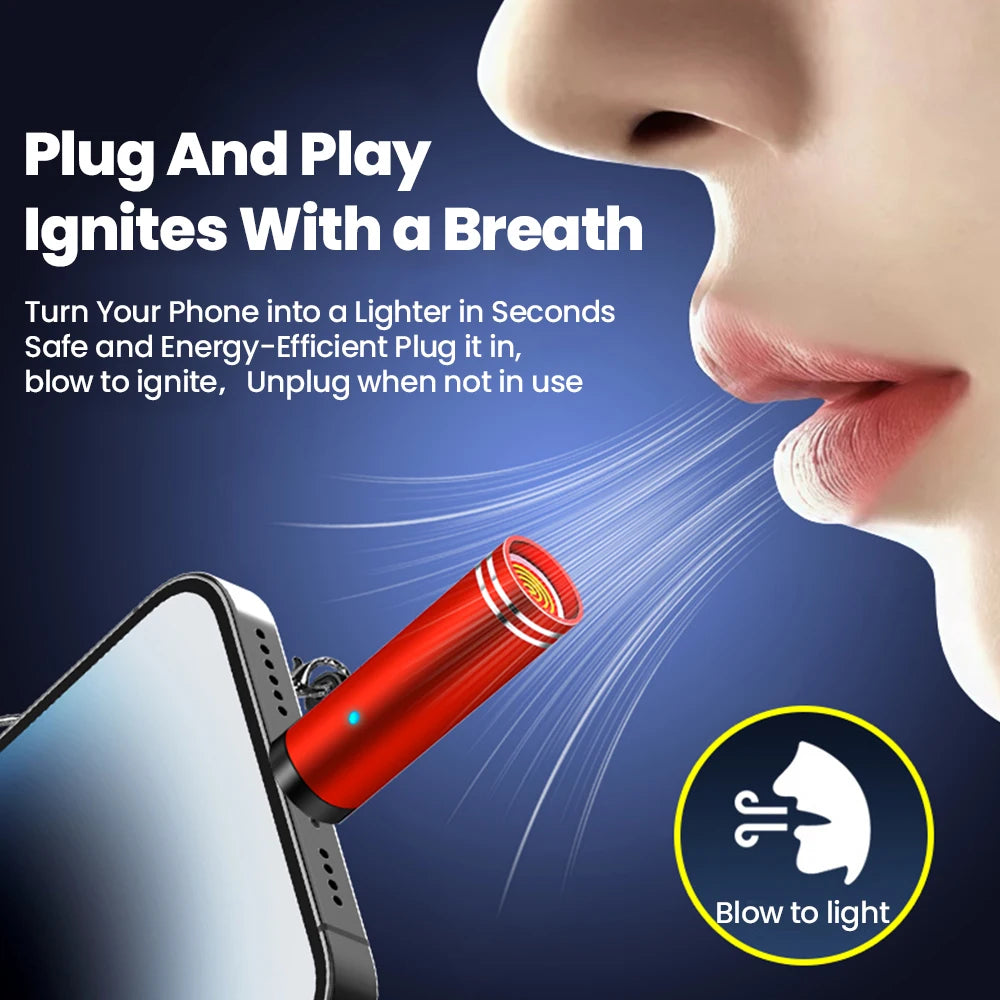 Mini Type C USB Cigarette Lighter Adapter Safety Air Blowing Mobile Phone Outdoor Use Charging Cable Beauty World Shop