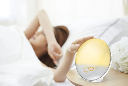 Sunrise Alarm Clock Wake Up Light Clock Sunrise/Sunset Simulation Digital Clock with Night Light FM Radio Desk Clocks Beauty World Shop