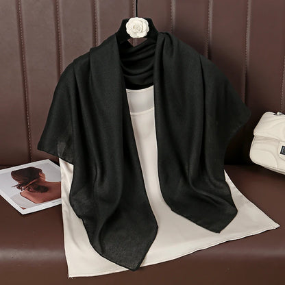 90*90cm Thin Soft Square Scarves for Women Simplicity Solid Color Cotton Linen Headscarf Muslim Female's Hijabs Bag Accessories Beauty World Shop