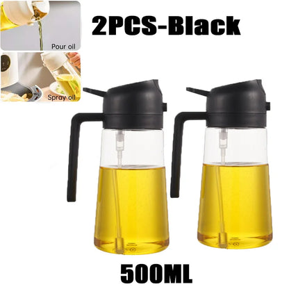200/300/500ml Oil Spray Bottle BBQ Cooking Olive Oil Sprayer Plastic Baking Oil Spray Empty Bottle Vinegar Bottle Or  Oil brush Beauty World Shop