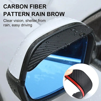 2PCS Carbon Fiber Rearview Mirror Rain Guards - Anti-Glare Sun Visor Cover for Clear Vision, Universal Car Mirror Accessories Beauty World Shop