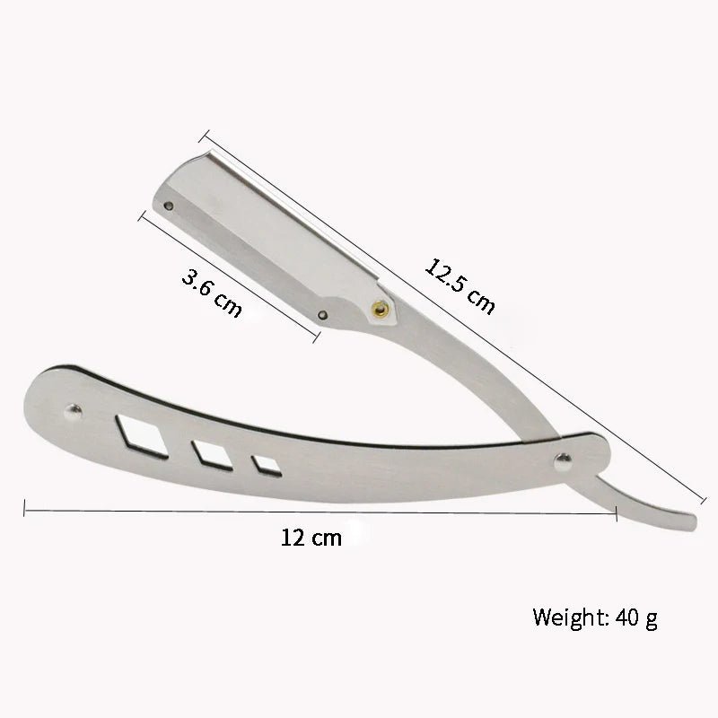 Men Shaving Barber Tools Hair Razor and Blades Antique Black Folding Shaving Knife Unisex Hair Removal (Without Blade) Beauty World Shop