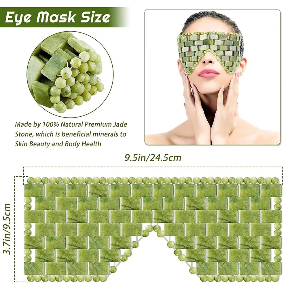 Cooling Jade Eye Mask Massager Natural Jade Eye Mask Eye Eye for Eye Relax Sleep Massager Mask Tools Mask Care Stone Face Sleep Beauty Trend Shop