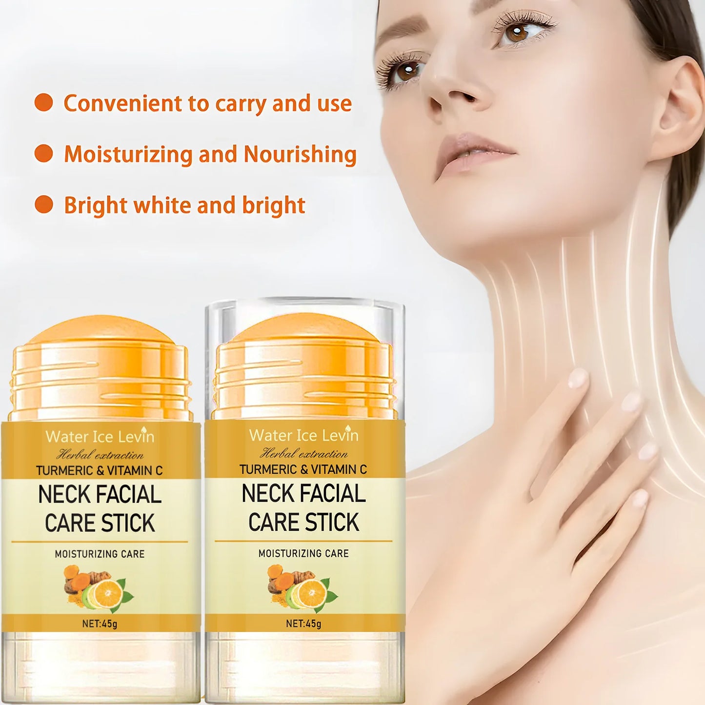 Turmeric & Vitamin C Neck Care Stick, Moisturizes with Herbal Extracts for Smooth, Glowing, Elastic Neck Skin Beauty World Shop
