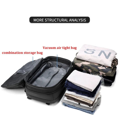 Travel Men 17 Inch Laptop Backpack Vacuum Compression Backpack Business Large Capacity School Backpack Expand Outdoor Backpack Beauty World Shop