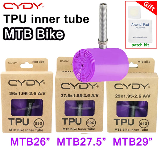CYDY TPU MTB Bike Inner Tube Camera 29 26 27.5 29x1.95-2.6 Inch Mountain Bicycle Tire Schrader Valve AV pneu 29er Cycling Tube Beauty World Shop