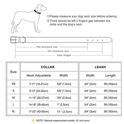 Customized Leather Dog Collar Leash Set Soft Padded Leather Collar For Small Medium Large Dogs With Free Engraved Nameplate Beauty World Shop