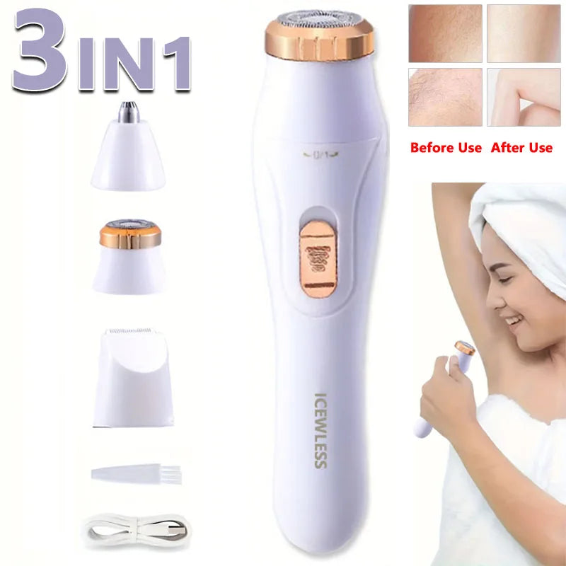 Electric Hair Trimmers for Women Waterproof Razor Painless Private Body Hair Removal Device shaver Bikini Arm Leg Face Shaving Beauty World Shop