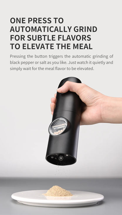 Electric Automatic Salt And Pepper Grinder Set Rechargeable With USB Gravity Spice Mill Adjustable Spices Grinder With LED Light Beauty World Shop