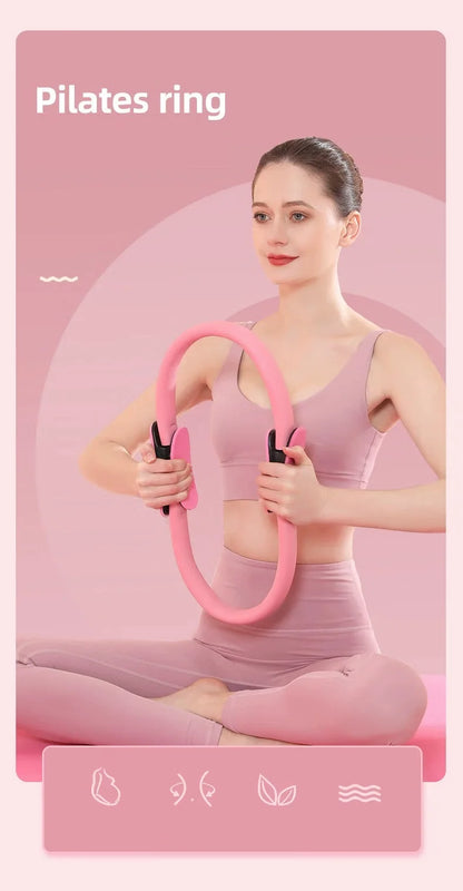 10-Piece Pilates Fitness Ring Set with Tensioner Yoga Resistance Bands Universal Elastic Band for Home Gym Workout Stretching Beauty World Shop