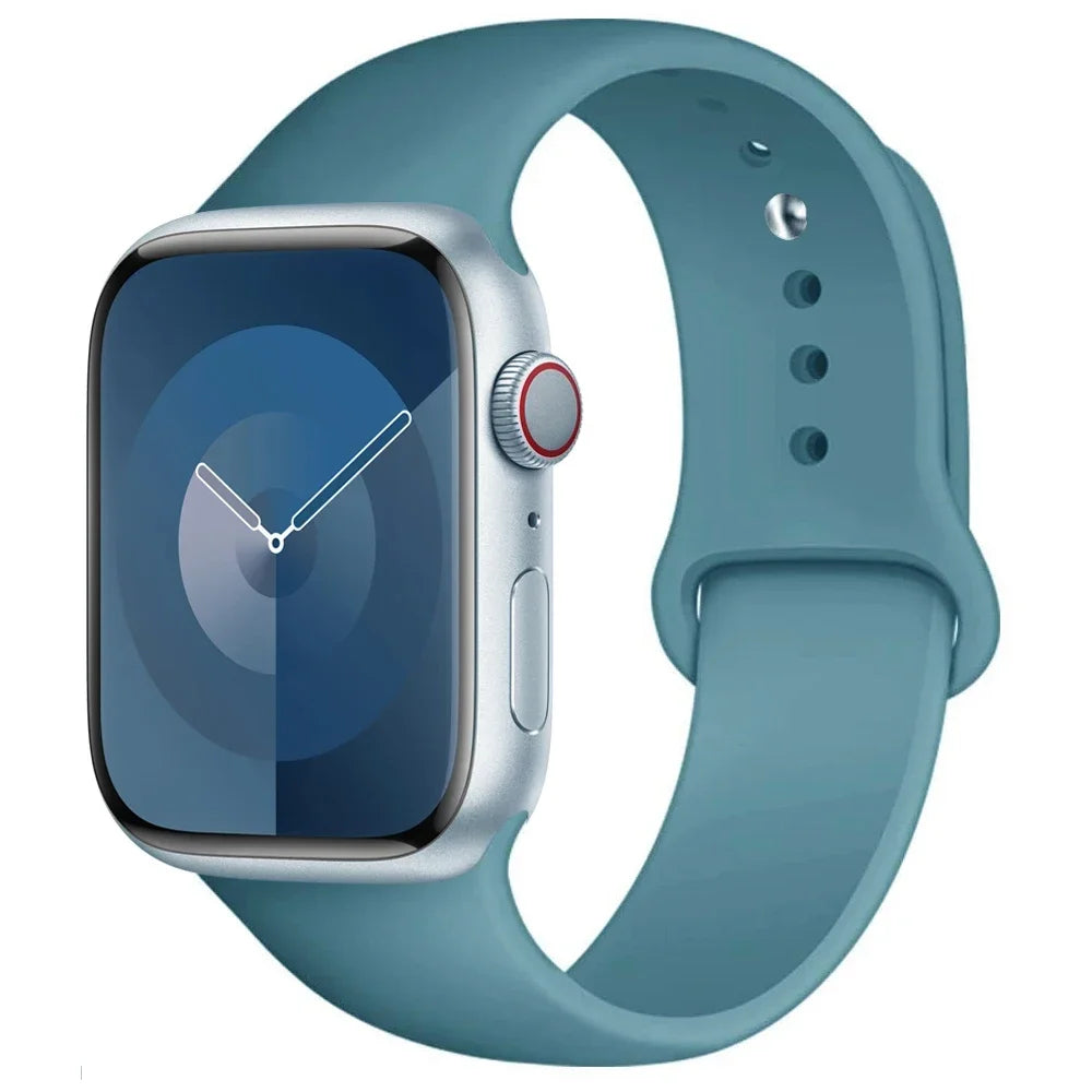 Silicone Band For Apple Watch strap 44mm 45mm 40mm 41mm 42-38mm 45 mm sport bracelet iwatch series 8 7 6 5 4 3 SE 9 Ultra 2 49mm Beauty World Shop
