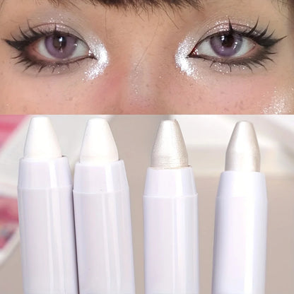 1pc Shimmering Highlight Stick, Glitter White Eyeshadow Pencil for Bright Eyes, Dazzling Effect Makeup Highlighter Beauty World Shop