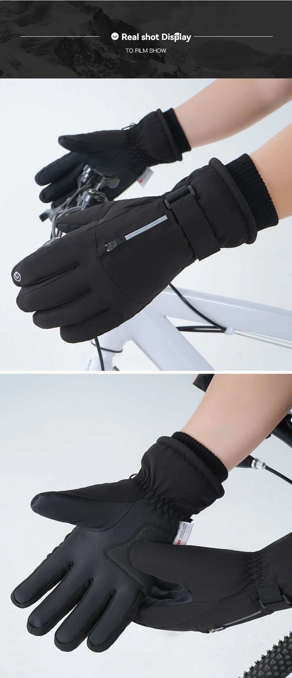 GTUBIKE Waterproof Men’s Women’s Winter Cycling Gloves Thermal Touchscreen Ski Gloves for Running Outdoor Sports Gloves Beauty World Shop