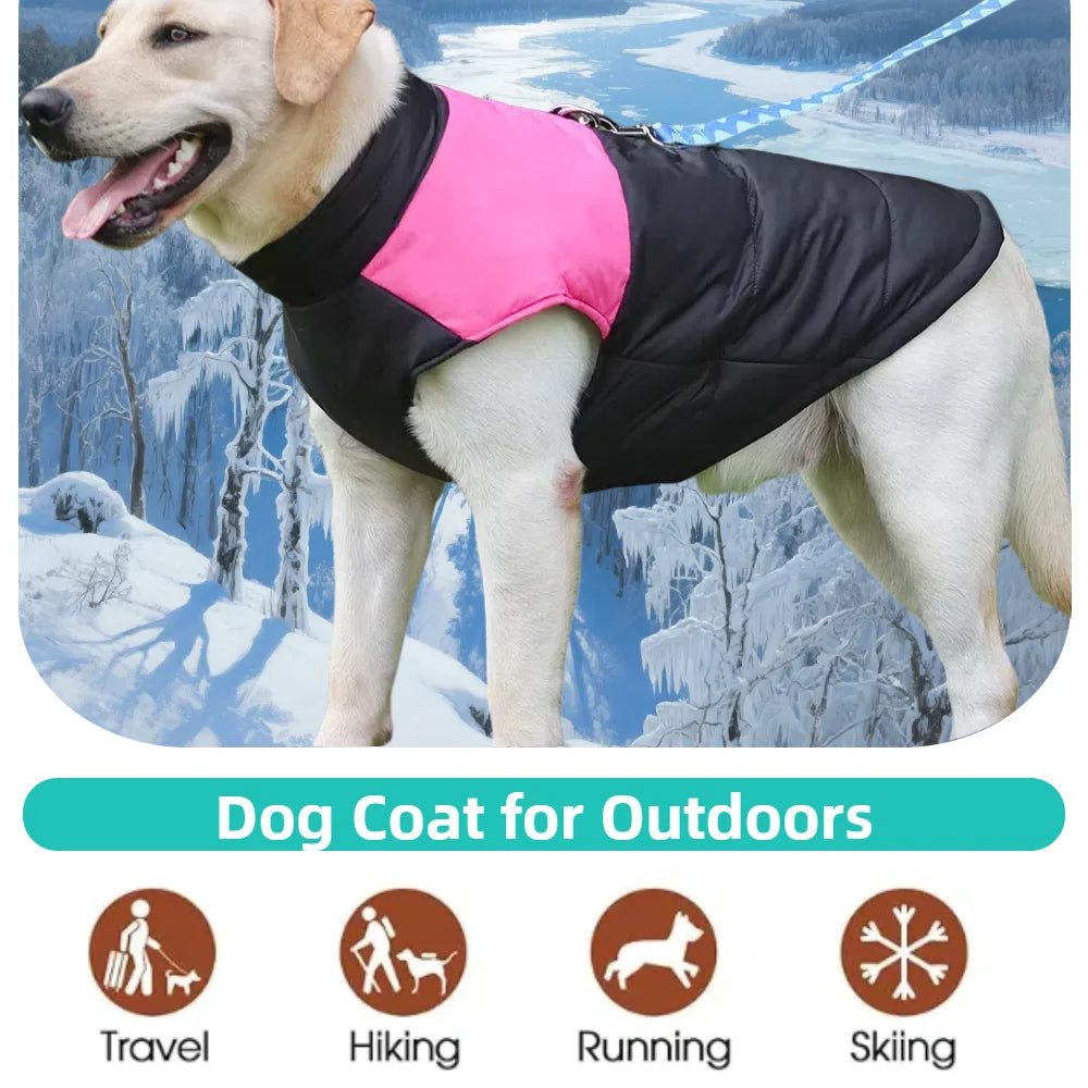 Winter Big Dog Clothes Waterproof Vest Jacket For Small Dogs Cats Outdoor Warm Puppy Coat With D Ring Labrodor Pug Pet Costume Beauty World Shop