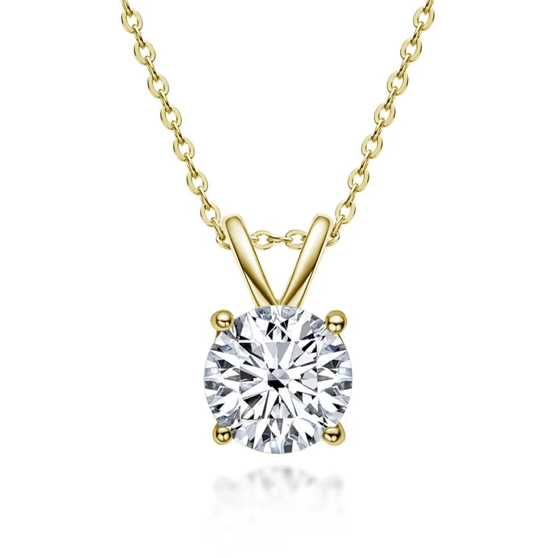 1 2 3 5 Carat Moissanite Necklace For Women Sterling Silver Plated D Color Diamond Engagement Wedding Necklace Fine Jewelry Beauty World Shop