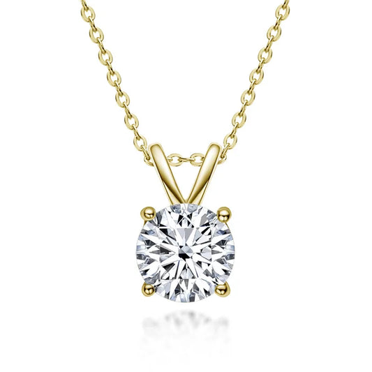 1 2 3 5 Carat Moissanite Necklace For Women Sterling Silver Plated D Color Diamond Engagement Wedding Necklace Fine Jewelry Beauty World Shop