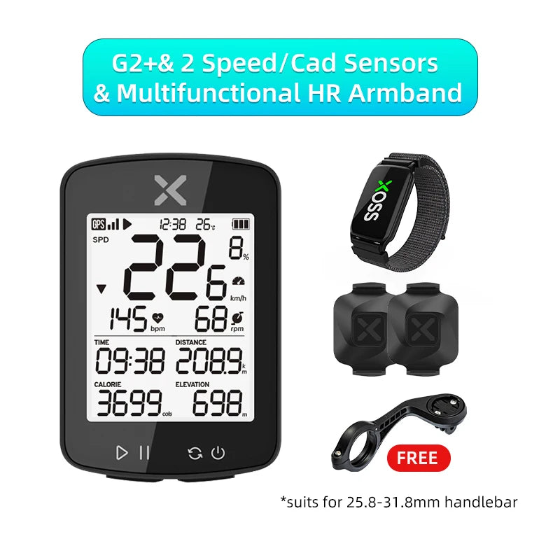 XOSS G2 Plus Bike Computer Wireless GPS Cycling Speedometer Waterproof ANT+ Cadence Speed Smart Bicycle Odometer Roadbike MTB Beauty World Shop