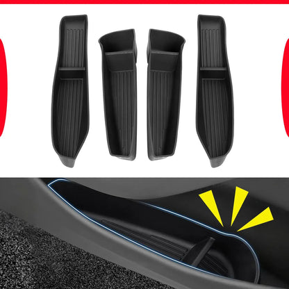 Car Door Side Storage Box for 2025 2026 Model 3 Y Juniper Door Organizer Tray Accessories Slot Pockets Insert Protector Mats Pad Beauty World Shop
