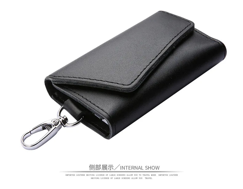 New Genuine Leather Keychain Men Key holder key organizer Pouch Car Key pouch Wallet Housekeeper Key Case Mini Card Bag Beauty World Shop