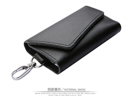 New Genuine Leather Keychain Men Key holder key organizer Pouch Car Key pouch Wallet Housekeeper Key Case Mini Card Bag Beauty World Shop