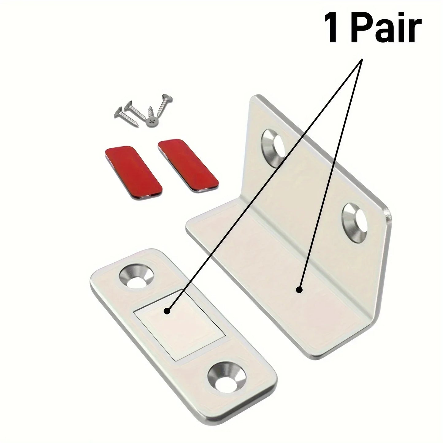 1pair Magnetic Door Catch Latch-Invisible Strong Adhesion, Drill-Free Mount, Seamless Release- Ideal for Cabinets, Sliding Doors Beauty World Shop